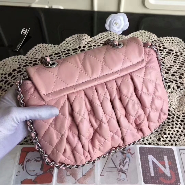 Chanel Falp Shoulder Bag Sheepskin Leather 8006A Pink