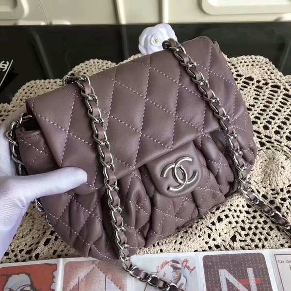 Chanel Falp Shoulder Bag Sheepskin Leather 8006A Purple