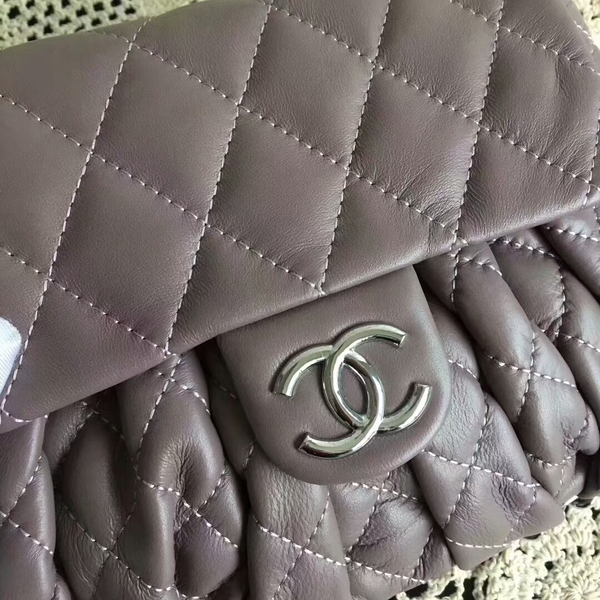 Chanel Falp Shoulder Bag Sheepskin Leather 8006A Purple