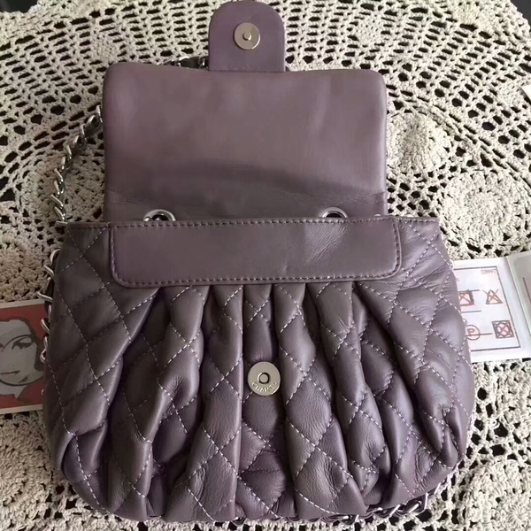 Chanel Falp Shoulder Bag Sheepskin Leather 8006A Purple