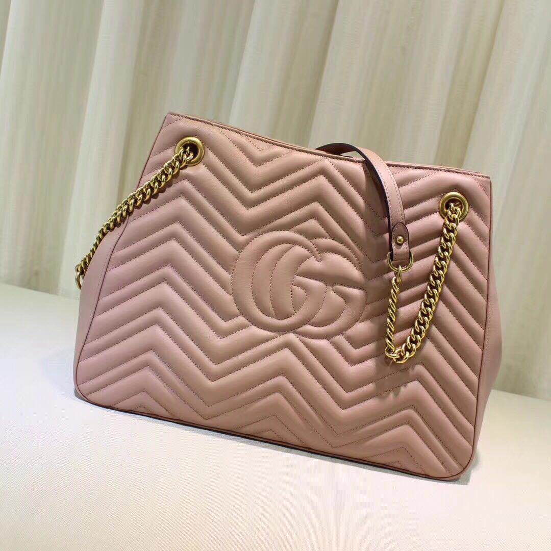 Gucci Marmont Medium Matelasse Shoulder Bag 447627 Pink