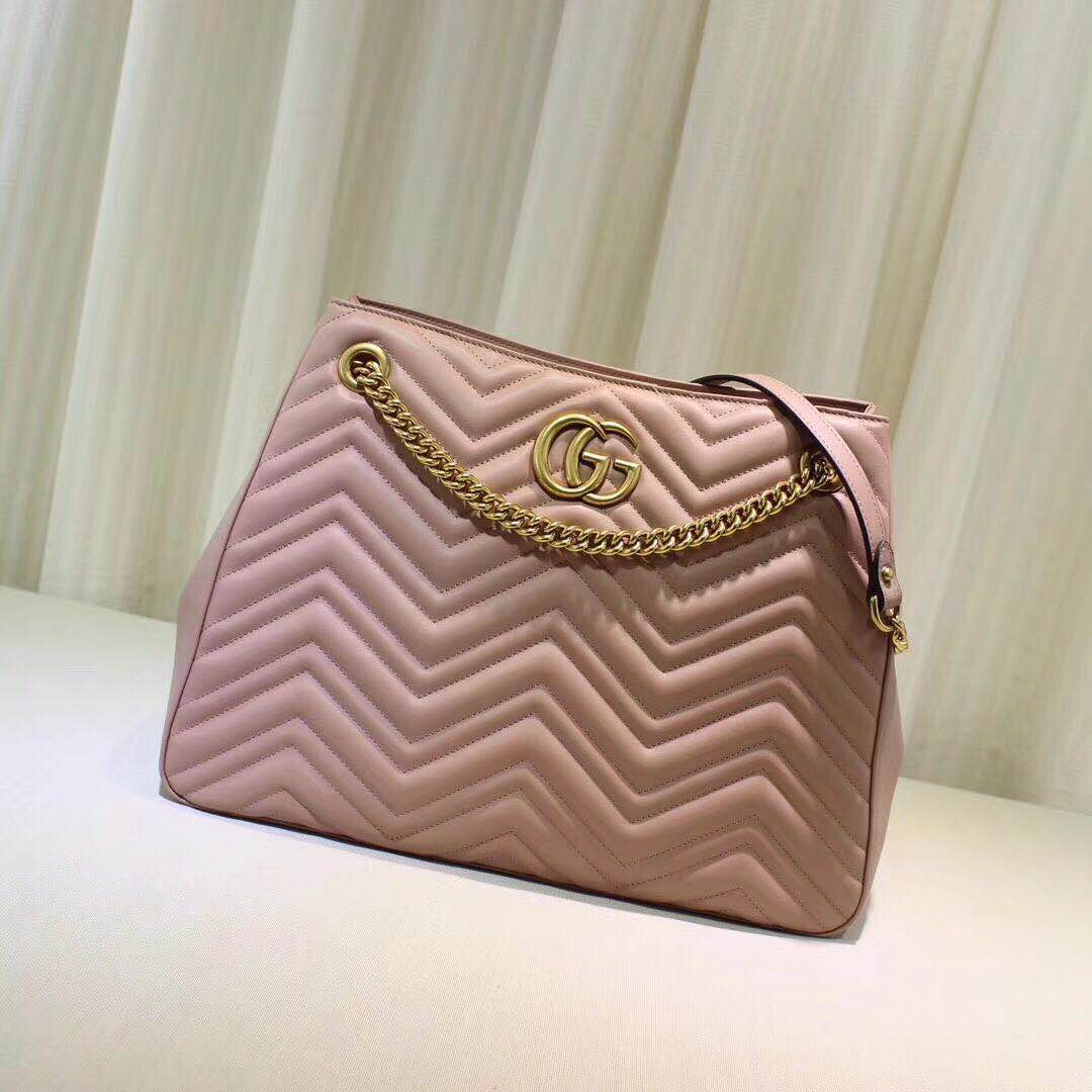 Gucci Marmont Medium Matelasse Shoulder Bag 447627 Pink