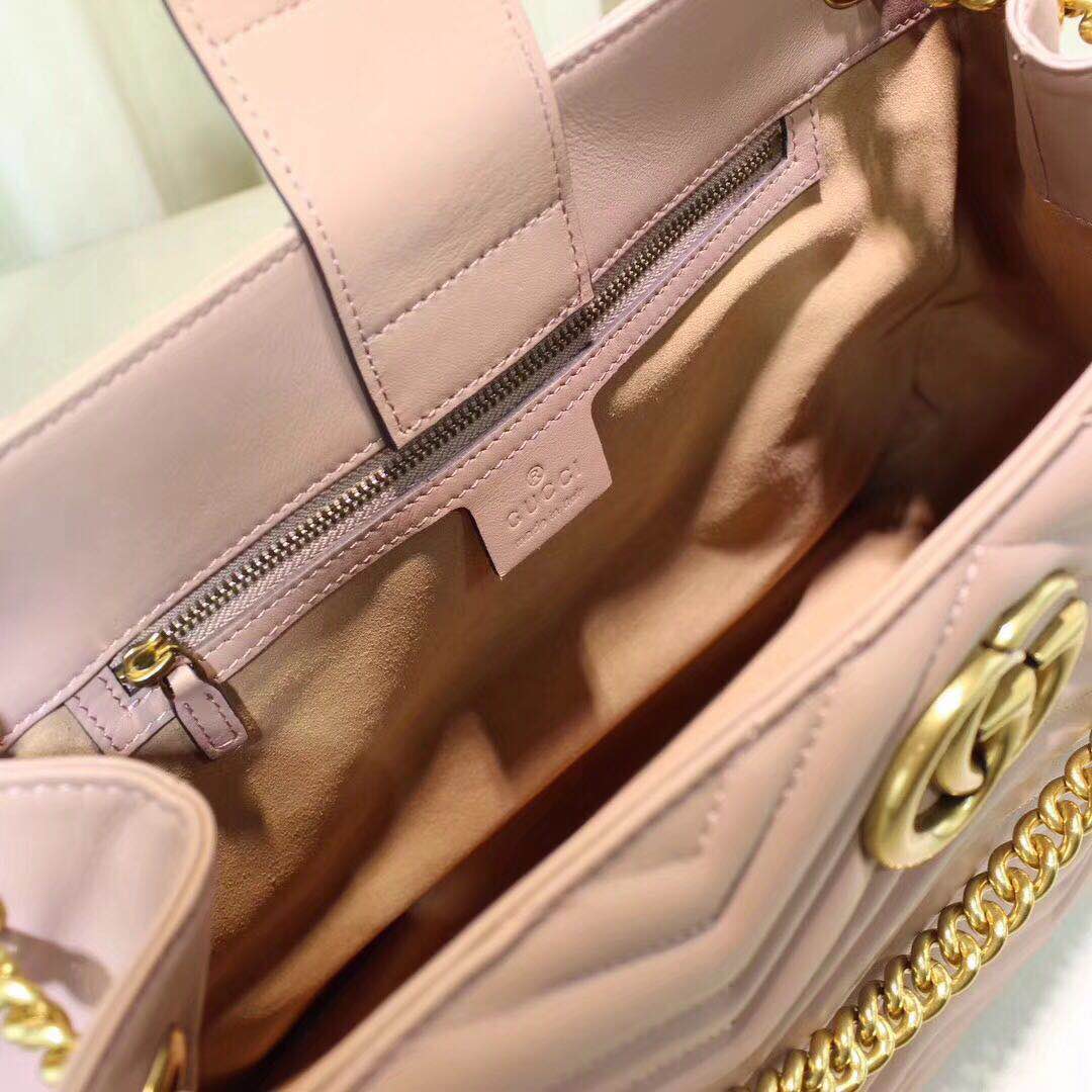 Gucci Marmont Medium Matelasse Shoulder Bag 447627 Pink