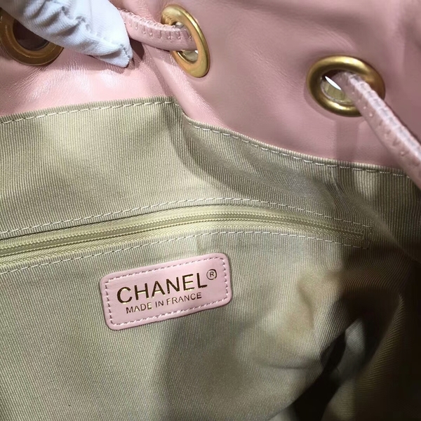 2017 Chanel Original Sheepskin Leather Bucket Bag 28172 Pink