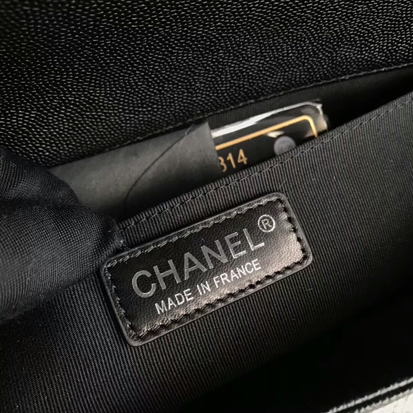 Boy Chanel Original Chevron Leather 67086 Black