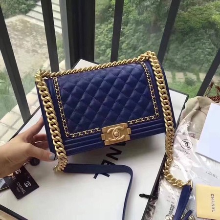 Boy Chanel Flap Bag Original Leather B67086 Blue