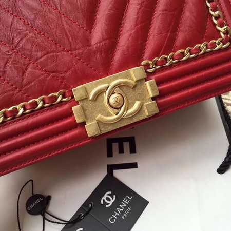 Boy Chanel Flap Bag Original Leather B67086 Red