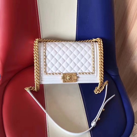 Boy Chanel Flap Bag Original Leather B67086 White