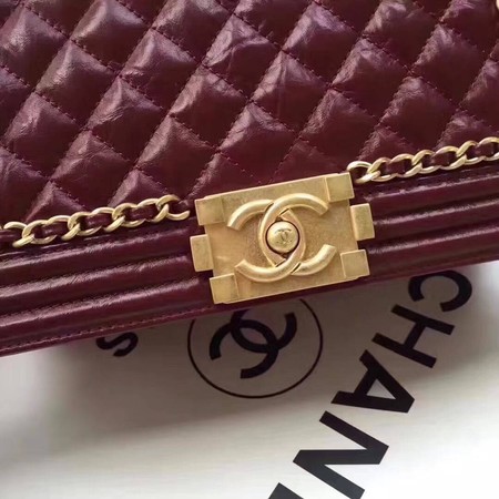 Boy Chanel Flap Bag Original Leather B67086 Wine