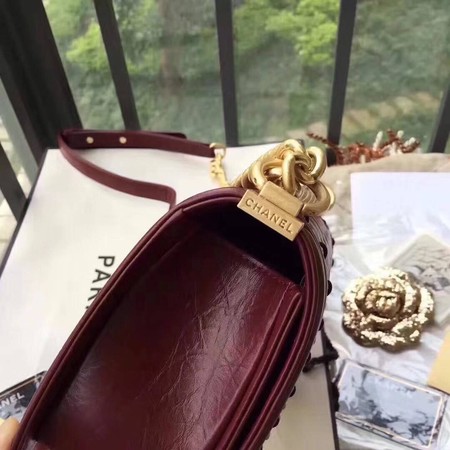Boy Chanel Flap Bag Original Leather B67086 Wine