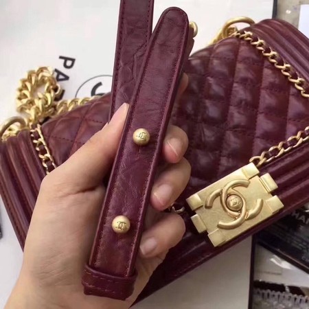 Boy Chanel Flap Bag Original Leather B67086 Wine