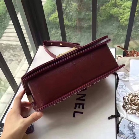 Boy Chanel Flap Bag Original Leather B67086 Wine