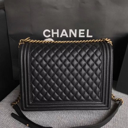 Boy Chanel Flap Shoulder Bag Black Original Cannage Pattern A67087 Silver