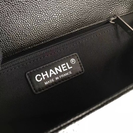 Boy Chanel Flap Shoulder Bag Black Original Cannage Pattern A67087 Silver