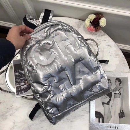 Chanel Backpack Original Sheepskin Leather A33002 Silver