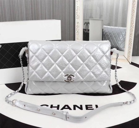 Chanel Classic Flap Bag Bright Leather A33650 Silver