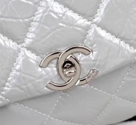 Chanel Classic Flap Bag Bright Leather A33650 Silver