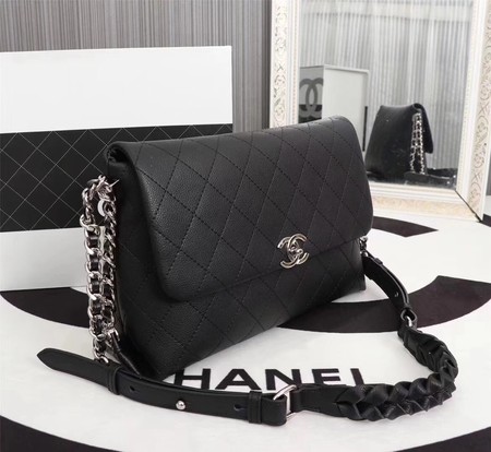 Chanel Classic Flap Bag Calfskin Leather A33654 Black