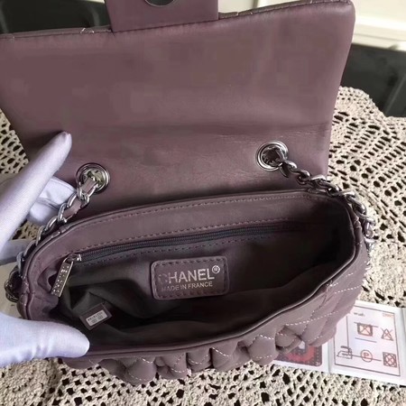 Chanel Classic Flap Bag Sheepskin Leather A33658 Grey