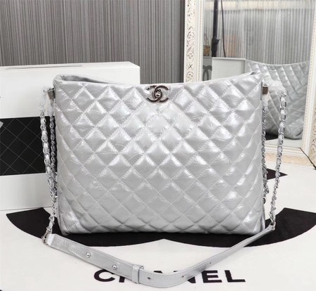 Chanel Shoulder Bag Calfskin Leather A33655 Silver
