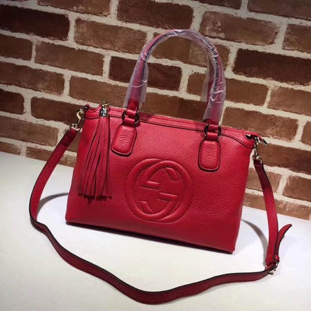 Gucci Calf Leather Soho Top Handle Bag 308362 Red