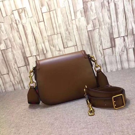 Gucci Lady Web Hand-Stained Leather Shoulder Bag 380573 Brown