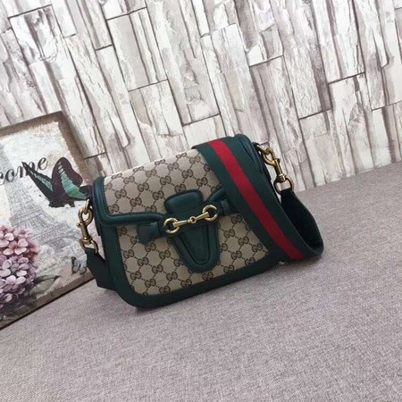 Gucci GG Lady Web Hand-Stained Leather Shoulder Bag 380573 Green