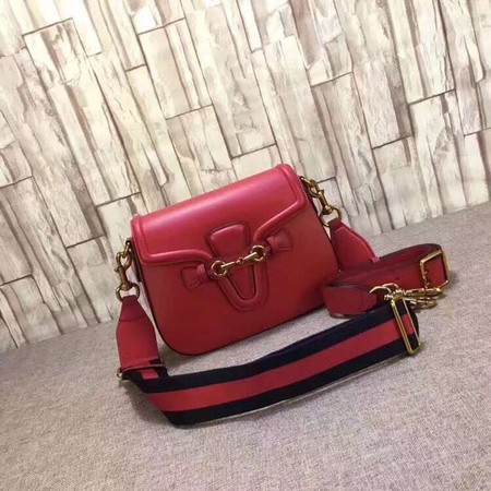 Gucci Lady Web Hand-Stained Leather Shoulder Bag 380573 Red