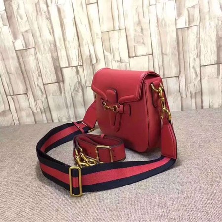 Gucci Lady Web Hand-Stained Leather Shoulder Bag 380573 Red