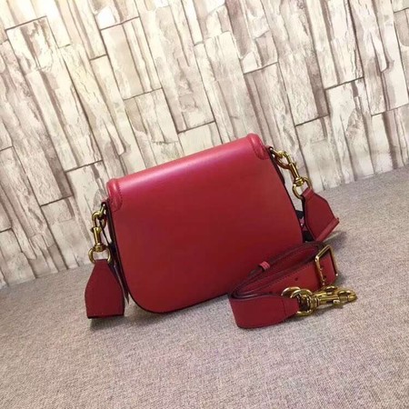 Gucci Lady Web Hand-Stained Leather Shoulder Bag 380573 Red