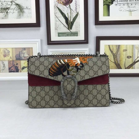 Gucci Dionysus GG Supreme Canvas Shoulder Bag 400249 Purple
