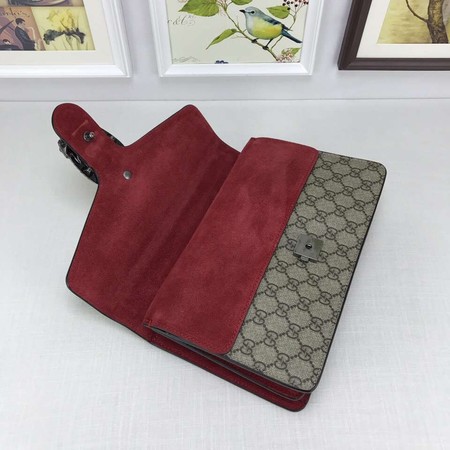 Gucci Dionysus GG Supreme Canvas Shoulder Bag 400249 Red