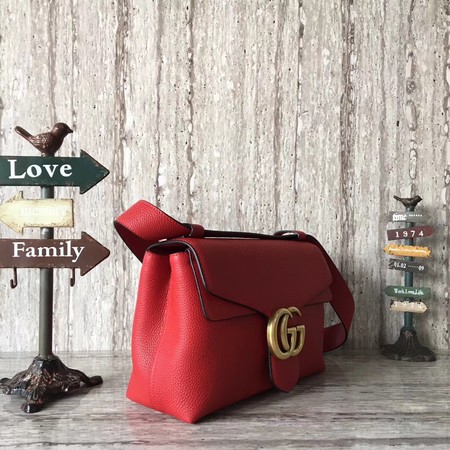 Gucci GG Marmont Leather Shoulder Bag 401173 Red