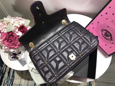 Gucci GG Marmont Medium Matelasse Shoulder Bag 443496 Black