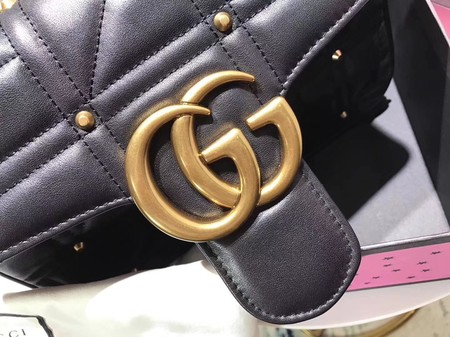 Gucci GG Marmont Medium Matelasse Shoulder Bag 443496 Black