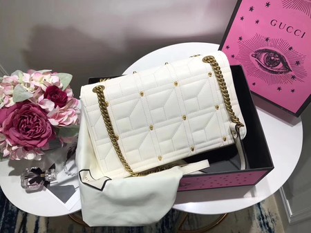 Gucci GG Marmont Medium Matelasse Shoulder Bag 443496 White