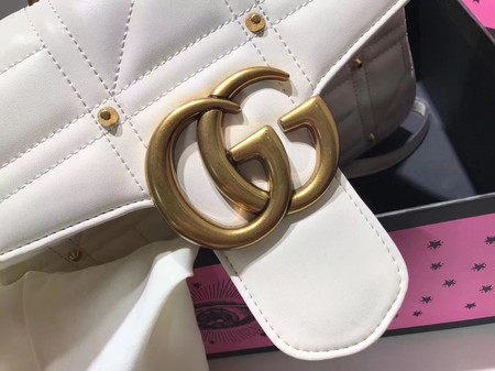 Gucci GG Marmont Medium Matelasse Shoulder Bag 443496 White