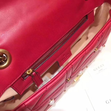 Gucci GG Marmont Small Matelasse Shoulder Bag 443497 Red