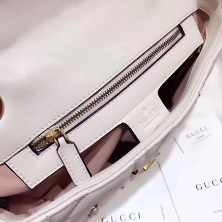 Gucci GG Marmont Small Matelasse Shoulder Bag 443497 White