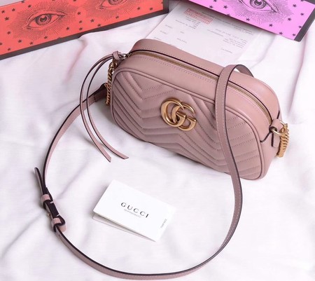 Gucci GG Marmont Small Shoulder Bag 447632 Deep Pink