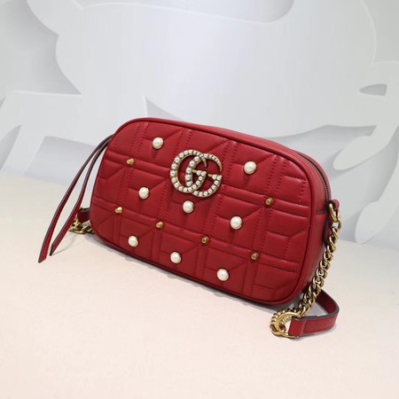 Gucci GG Marmont Small Shoulder Bag 447632 Red