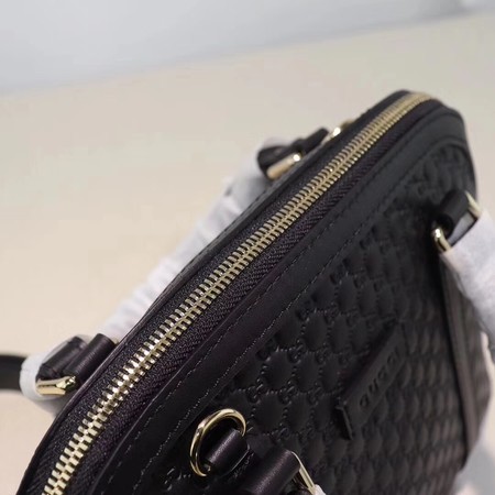 Gucci Signature Leather Top Handle Bag 449654 Black