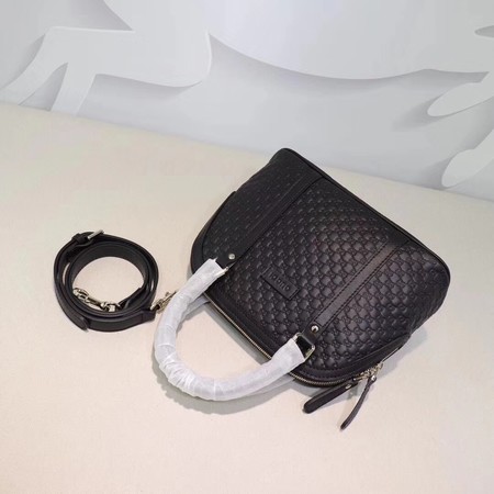 Gucci Signature Leather Top Handle Bag 449654 Black