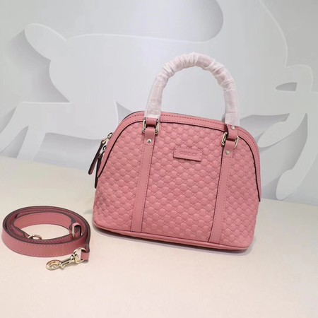 Gucci Signature Leather Top Handle Bag 449654 Pink