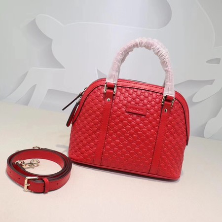 Gucci Signature Leather Top Handle Bag 449654 Red