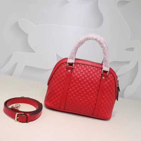 Gucci Signature Leather Top Handle Bag 449654 Red