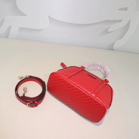 Gucci Signature Leather Top Handle Bag 449654 Red