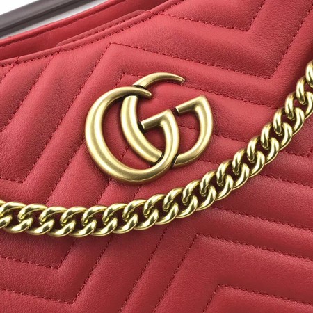 Gucci GG Marmont Medium Matelasse Shoulder Bag 453569 Red