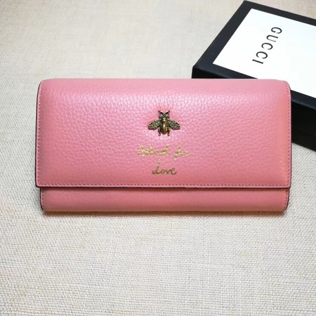 Gucci Animalier Continental Wallet 454070 Pink