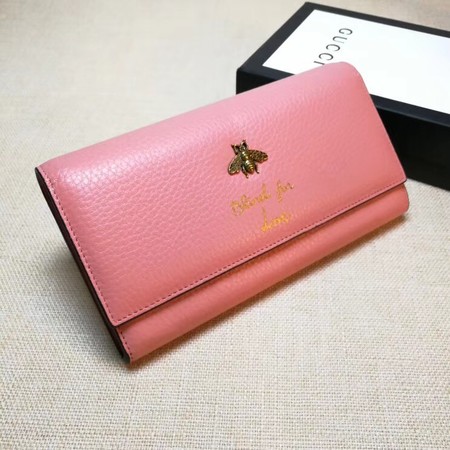 Gucci Animalier Continental Wallet 454070 Pink